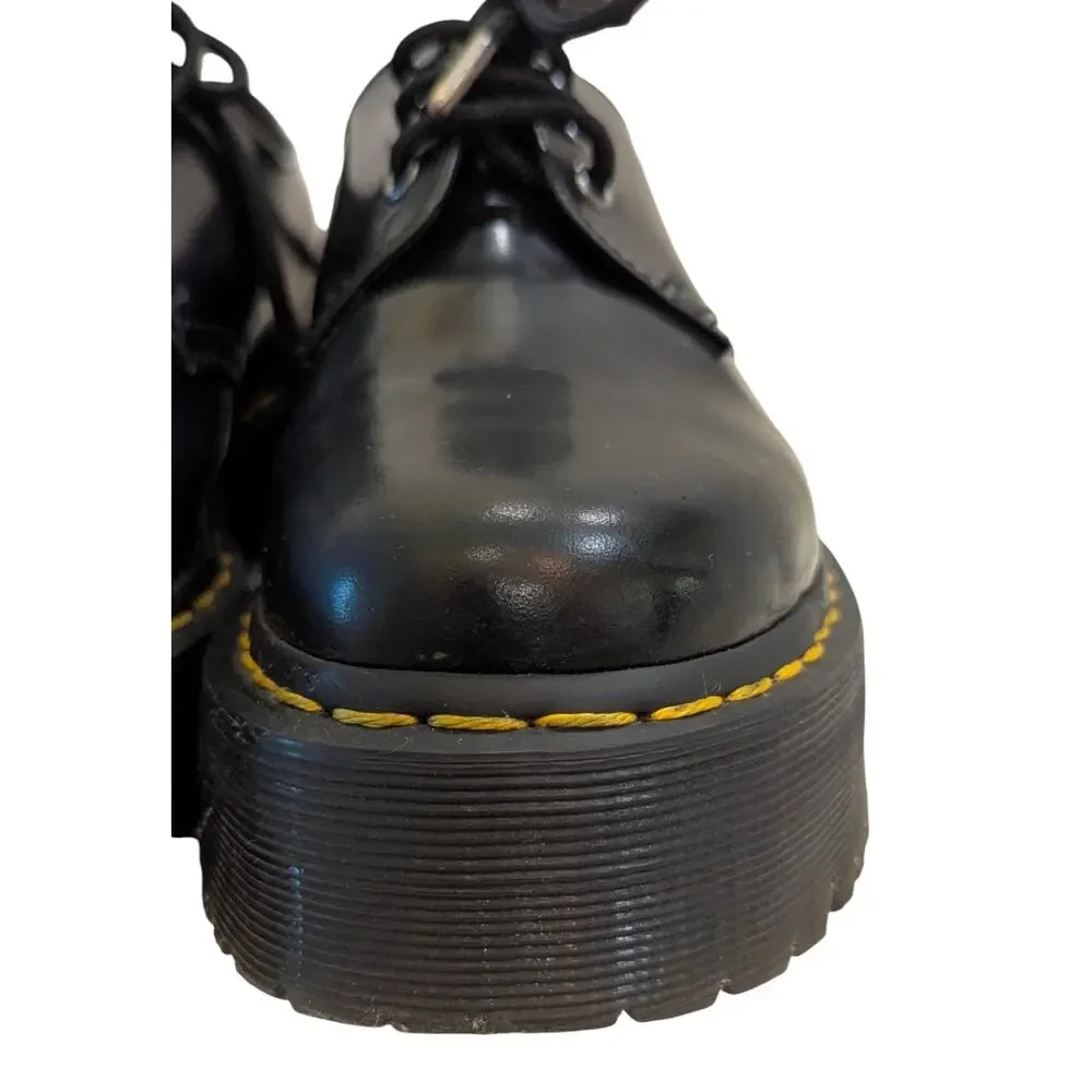 Dr. Martens 1461 Quad Platform Black Smooth Leather Shoes Men’s 7 Women’s 8